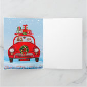 Cavalier King Hond in Auto Met Kerstman Kaart (Binnen)