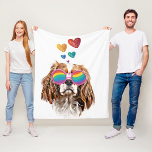 Cavalier King Hond met Hartjes Valentijnsdag Fleece Deken