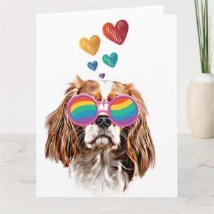Cavalier King Hond met Hartjes Valentijnsdag Kaart