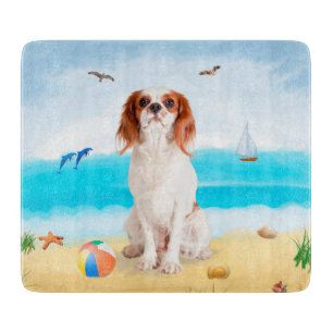 Cavalier King hond op het strand Snijplank