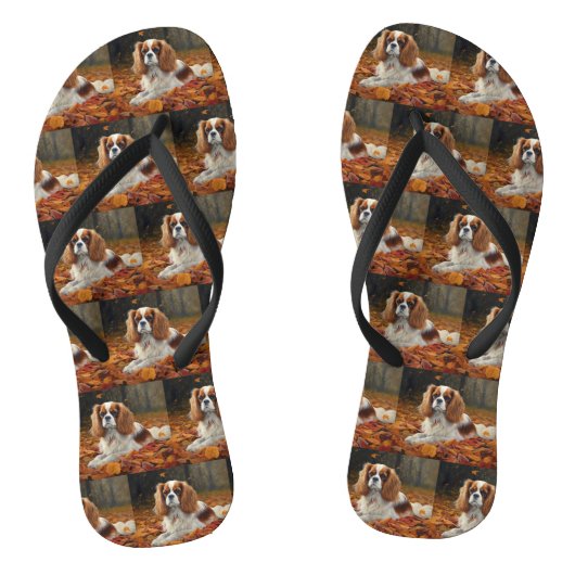 Cavalier King in de herfst laat Herfst inspireren Teenslippers (Voetbed)
