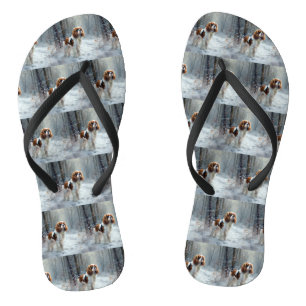 Cavalier King Laat het Sneeuwen Kerst Borstel Teenslippers