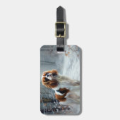 Cavalier King liet het sneeuwkerstborstel Bagagelabel (Voorkant verticaal)