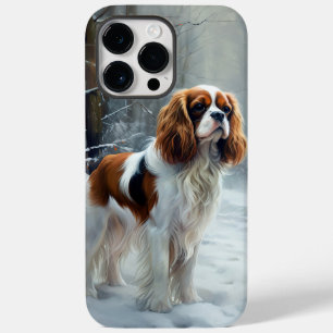 Cavalier King liet het sneeuwkerstborstel Case-Mate iPhone 14 Pro Max Hoesje