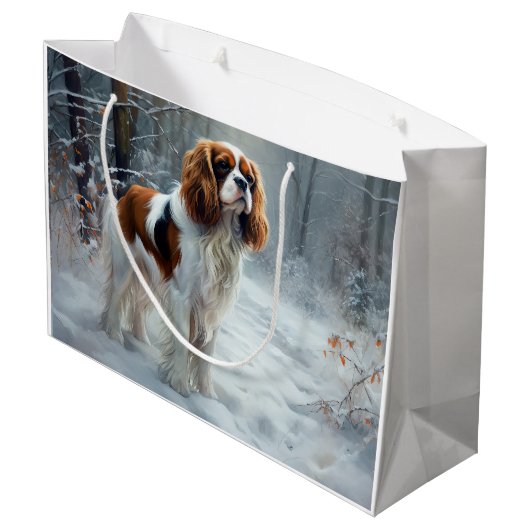 Cavalier King liet het sneeuwkerstborstel Groot Cadeauzakje (Achterkant Gekanteld)
