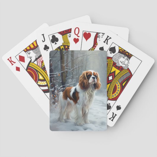 Cavalier King liet het sneeuwkerstborstel Pokerkaarten (Achterkant)