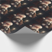 Cavalier King met Kerstman Feestelijke Kerstmis Cadeaupapier (Hoek)