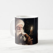 Cavalier King met Kerstman Feestelijke Kerstmis Koffiemok (Voorkant links)