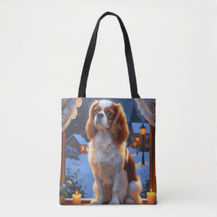 Cavalier King met kerstverlichting Draagtas