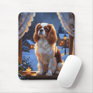Cavalier King met kerstverlichting Muismat