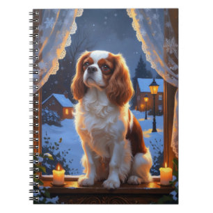 Cavalier King met kerstverlichting Notitieboek