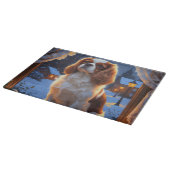 Cavalier King met kerstverlichting Snijplank (Hoek)