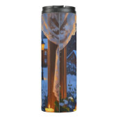 Cavalier King met kerstverlichting Thermosbeker (Achterkant)