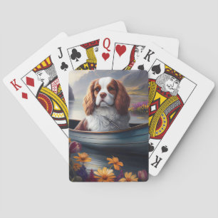Cavalier King op een peddel: Een Schilderachtig av Pokerkaarten