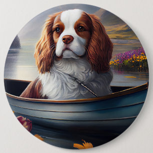 Cavalier King op een peddel: Een Schilderachtig av Ronde Button 6,0 Cm