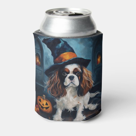 Cavalier King pompoenen Halloween eng Blikjeskoeler (Blikje Achterkant)