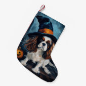 Cavalier King pompoenen Halloween eng Kleine Kerstsok (Voorkant (Hangend))