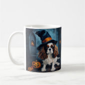 Cavalier King pompoenen Halloween eng Koffiemok (Links)