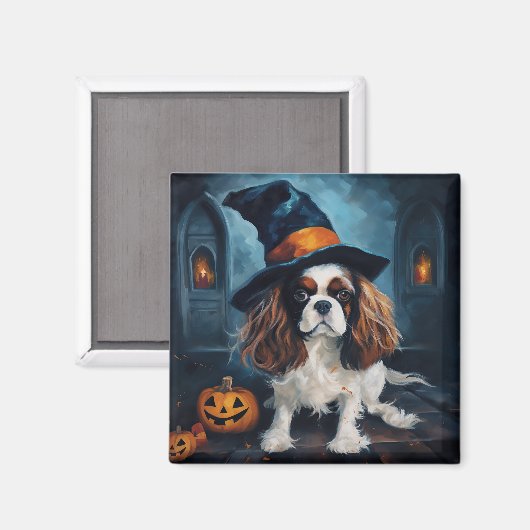 Cavalier King pompoenen Halloween eng Magneet (Voorkant / Achterkant)