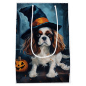 Cavalier King pompoenen Halloween eng Medium Cadeauzakje (Achterkant)
