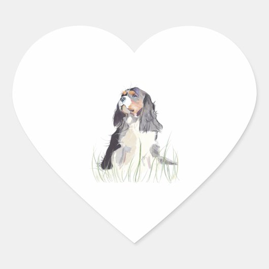 Cavalier King Schattig Hart Sticker (Voorkant)