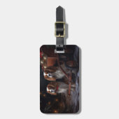 Cavalier King Sneeuwslee Kerstdecoratie Bagagelabel (Voorkant verticaal)