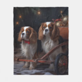 Cavalier King Sneeuwslee Kerstdecoratie Fleece Deken (Voorkant)