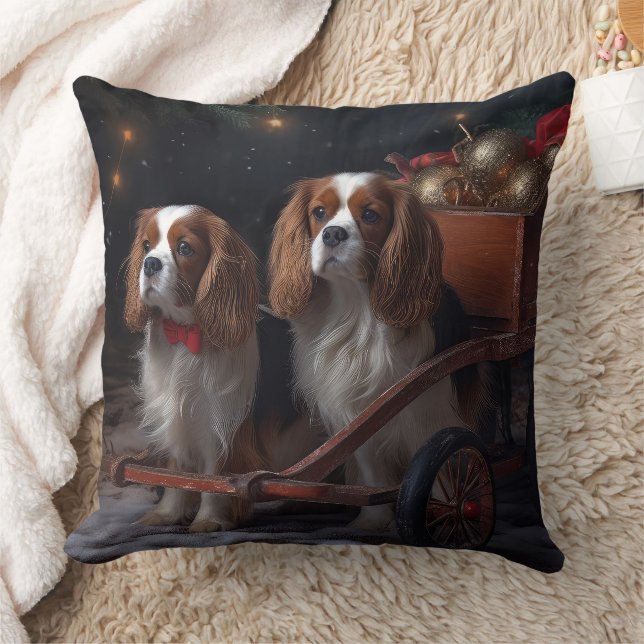 Cavalier King Sneeuwslee Kerstdecoratie Kussen (Deken)