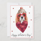 Cavalier King Spaniel Hondenliefhebber Valentijn G Feestdagenkaart (Voorkant)