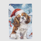 Cavalier King Winter Wonderland Kerstvreugde Golfhanddoek (Voorkant)