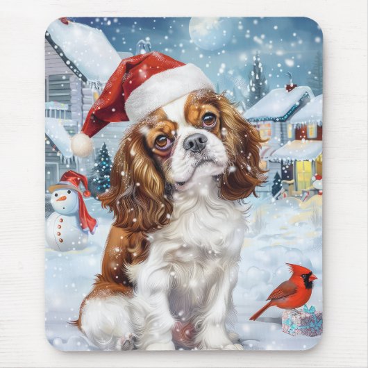 Cavalier King Winter Wonderland Kerstvreugde Muismat (Voorkant)