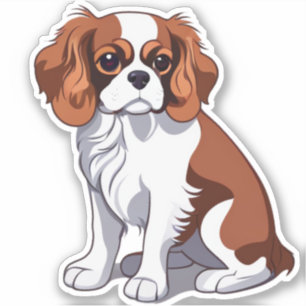 Cavalier koning charles geïllustreerd sticker