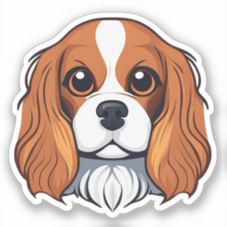 Cavalier koning charles hoofd sticker