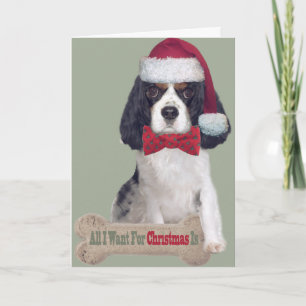 Cavalier Koning Charles kust voor Kerstmis Feestdagen Kaart