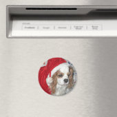 CAVALIER KONING CHARLES SPANIEL HOND MET KERSTMUTS MAGNEET (Insitu (Vaatwasser))