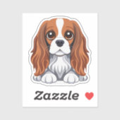 Cavalier koning charles sticker geïllustreerd (Vel)