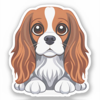 Cavalier koning charles sticker geïllustreerd