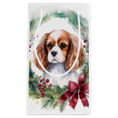 Cavalier Koning Kerstkrans Feestelijke Pup Klein Cadeauzakje (Voorkant)