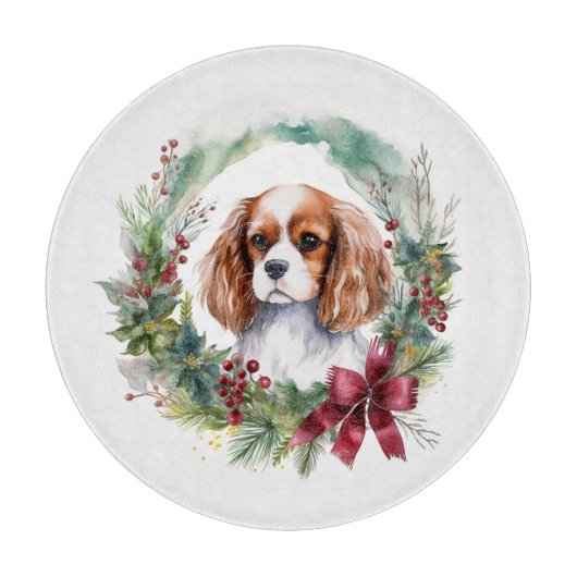 Cavalier Koning Kerstkrans Feestelijke Pup Snijplank (Voorkant)