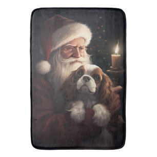 Cavalier Koning met Kerstman Festive Kerstmis Badmat