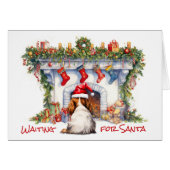 Cavalier Le roi Charles Espagnol attend Père Noël (Devant horizontal)