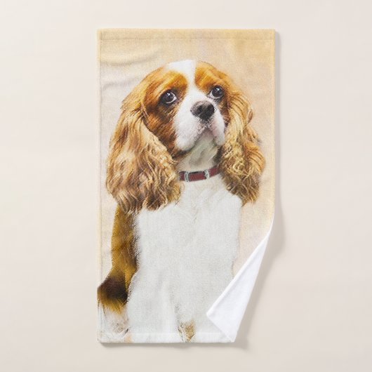Cavalier Le Roi Charles Spaniel Peinture originale (Serviette à main)