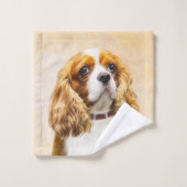 Cavalier Le Roi Charles Spaniel Peinture originale (Gant de toilette)