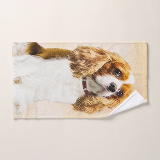Cavalier Le Roi Charles Spaniel Peinture originale (Serviette à main)
