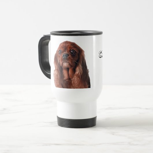 Cavalier MOM - Ruby Cavalier King Charles Spaniel Reisbeker (Voorkant links)