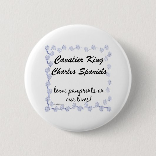 Cavalier Pawprints - Button (Voorkant)