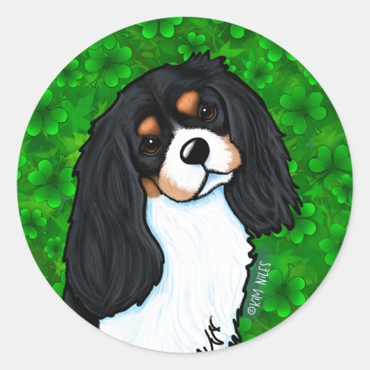 Cavalier Spaniel Classic Ronde Sticker (Voorkant)