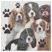 Cavalier Spaniel Colors Fabric Stof (Close Up)