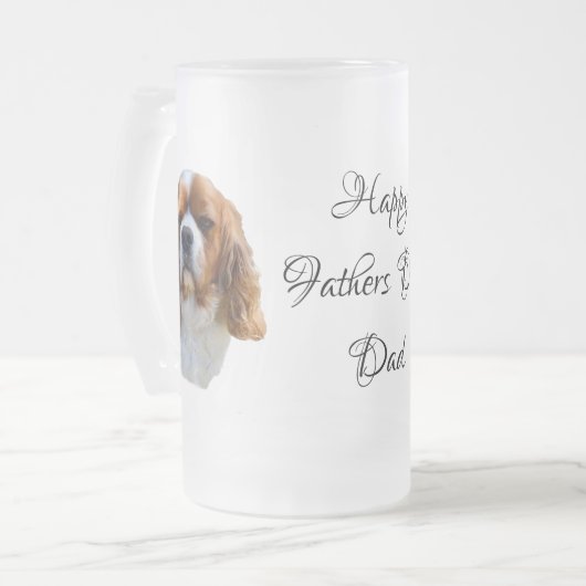 Cavalier Spaniel Fathers Day Matglas Bierpul (Voorkant links)