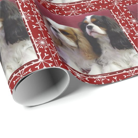 Cavalier Spaniel Holiday Wrapping Paper Cadeaupapier (Rol Hoek)